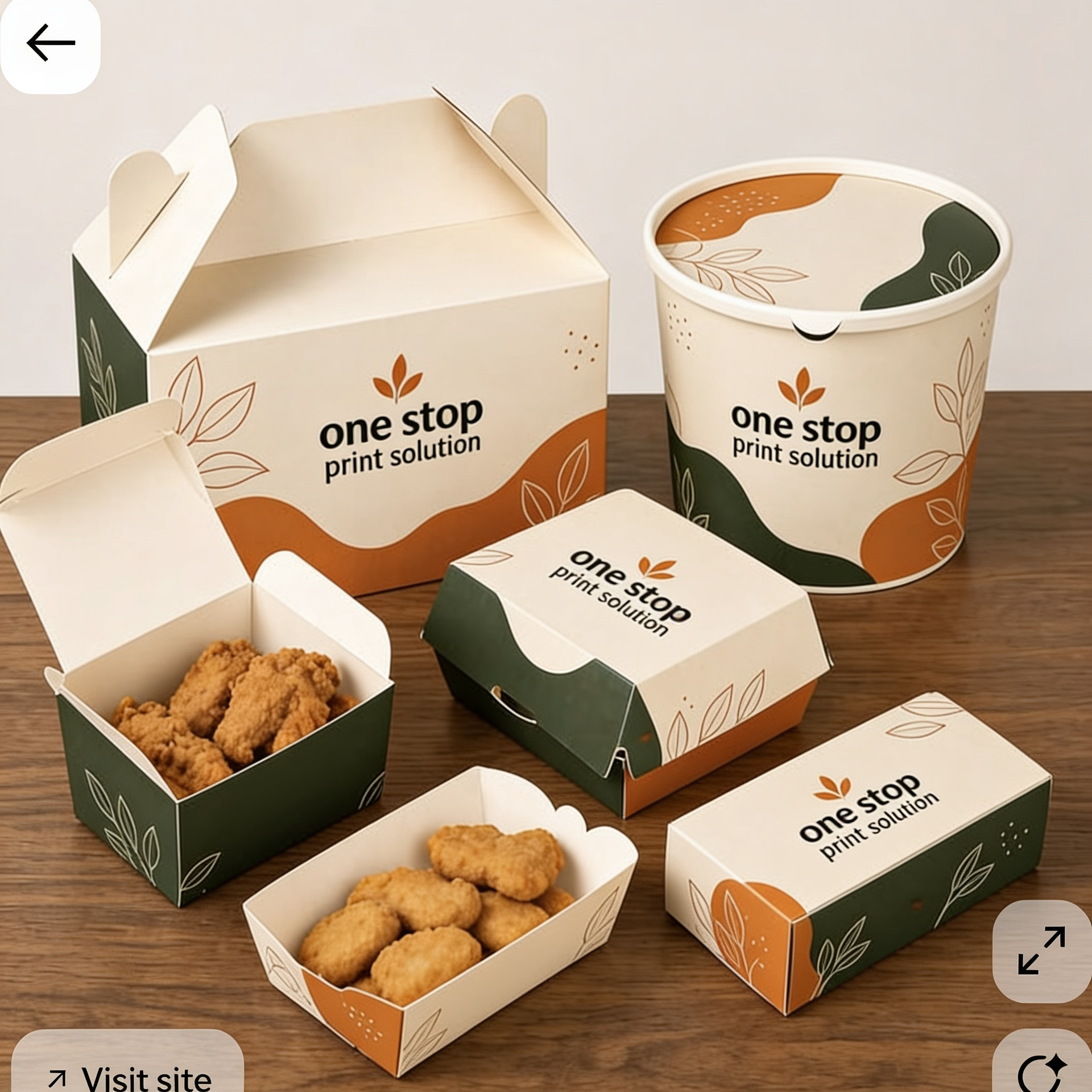 One Stop Print Solution food packaging collection — bags, boxes and cups